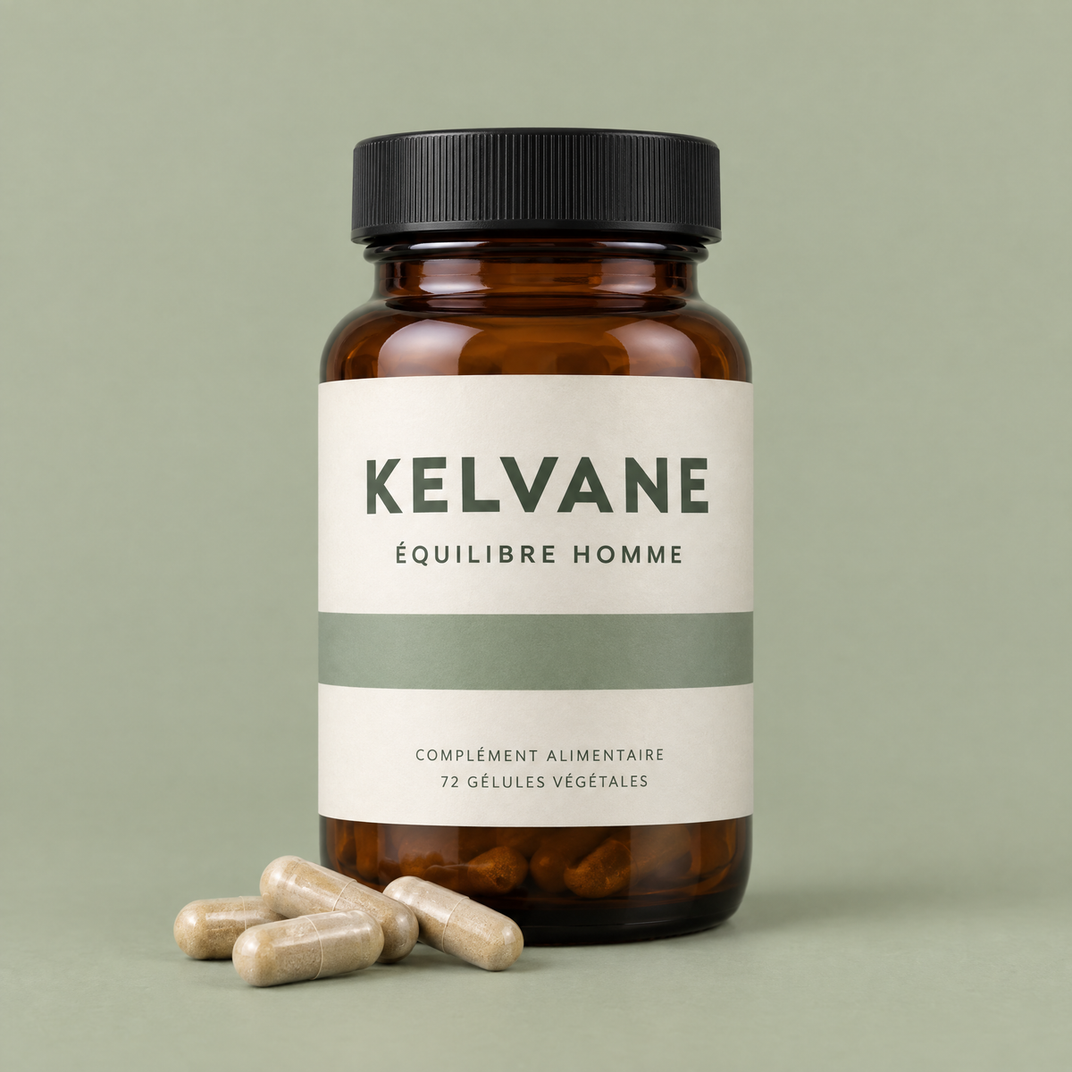 Flacon Kelvane Équilibre Homme, 72 gélules végétales
