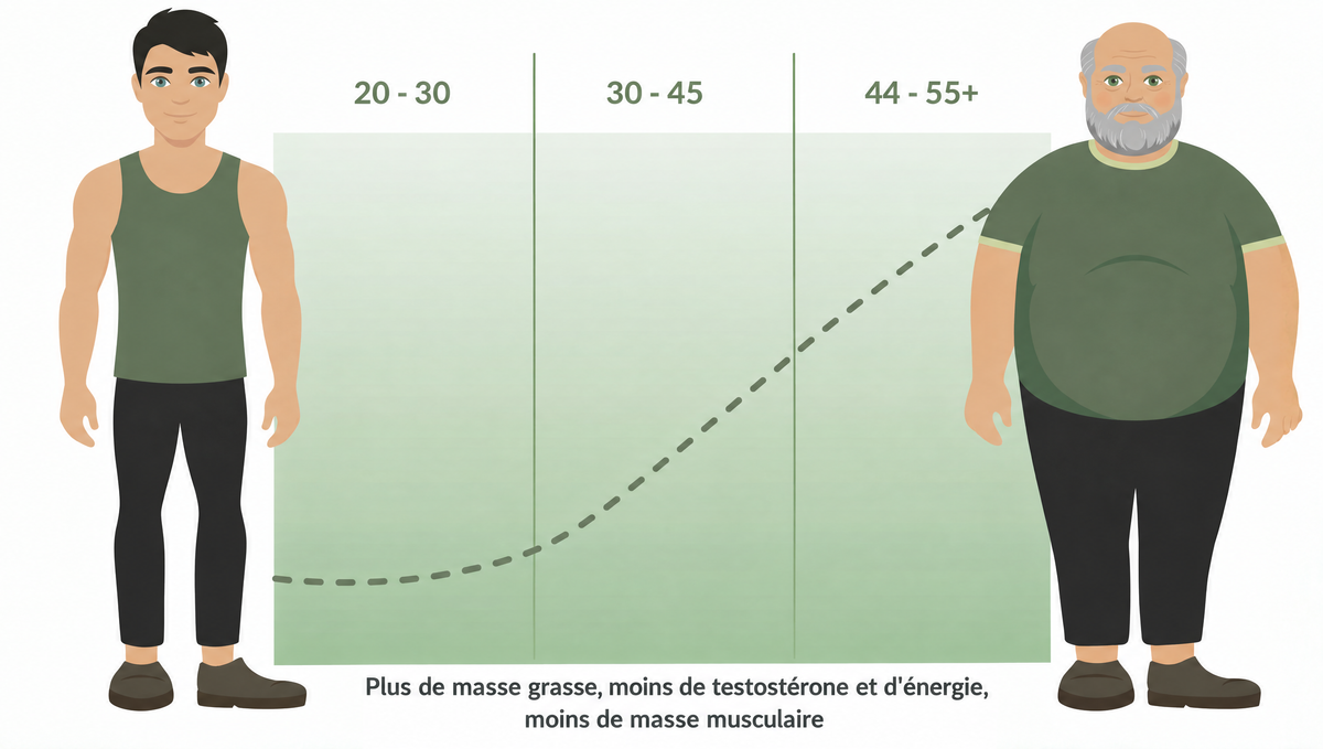 Évolution du corps masculin avec l'âge